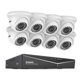 1080p 16 Channel 8 Camera Outdoor Wired Security System, Smart Motion Detection, 100 ft Infrared Night Vision, IP66 Weatherproof